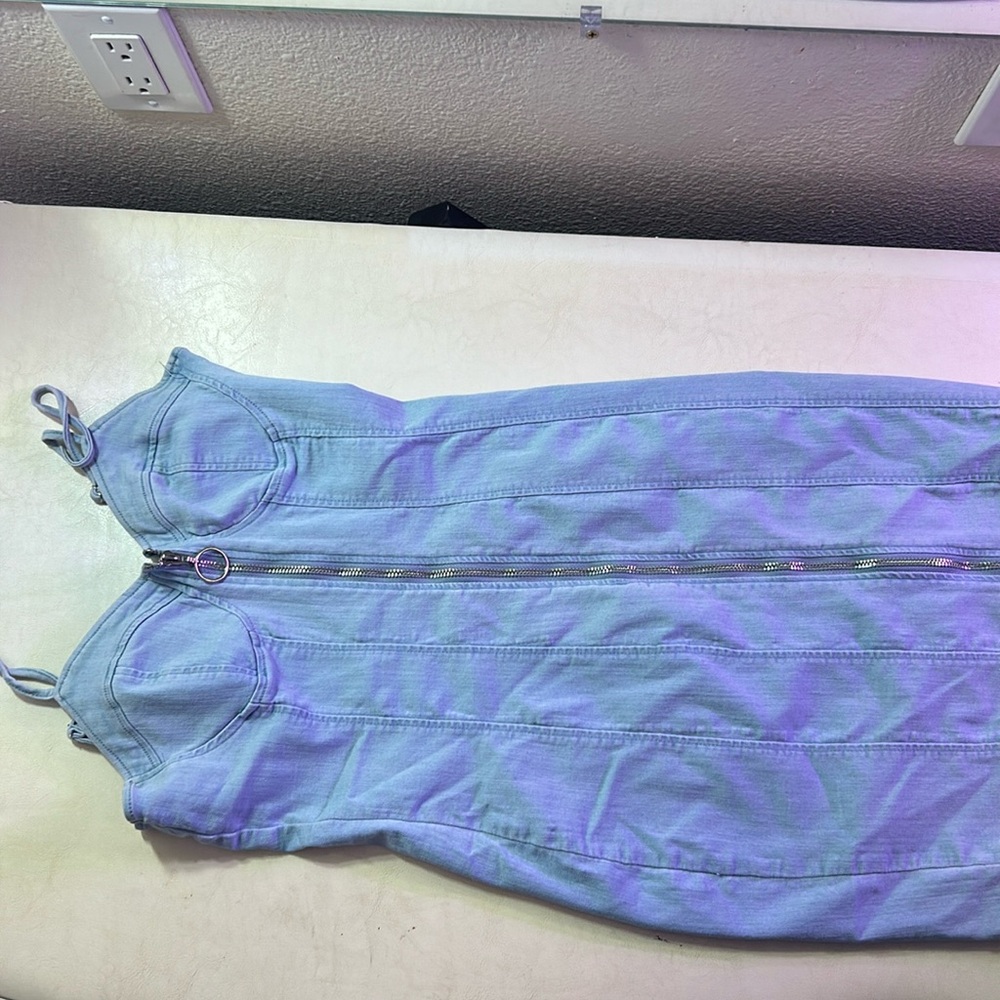 Jean zip up mini dress